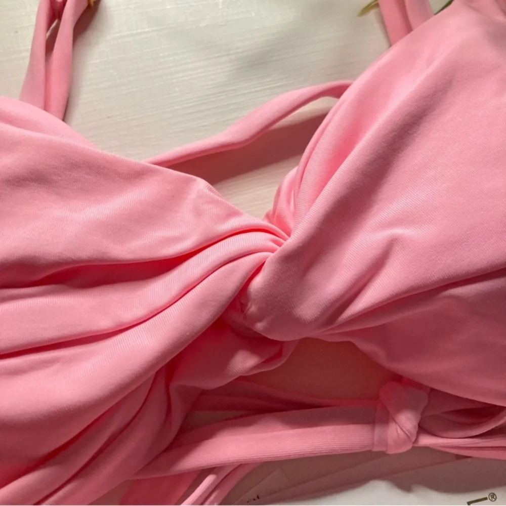 L*Space Light Pink Ringo Knotted Top | Nancy Lee Bitsy Bottom in Light Pink